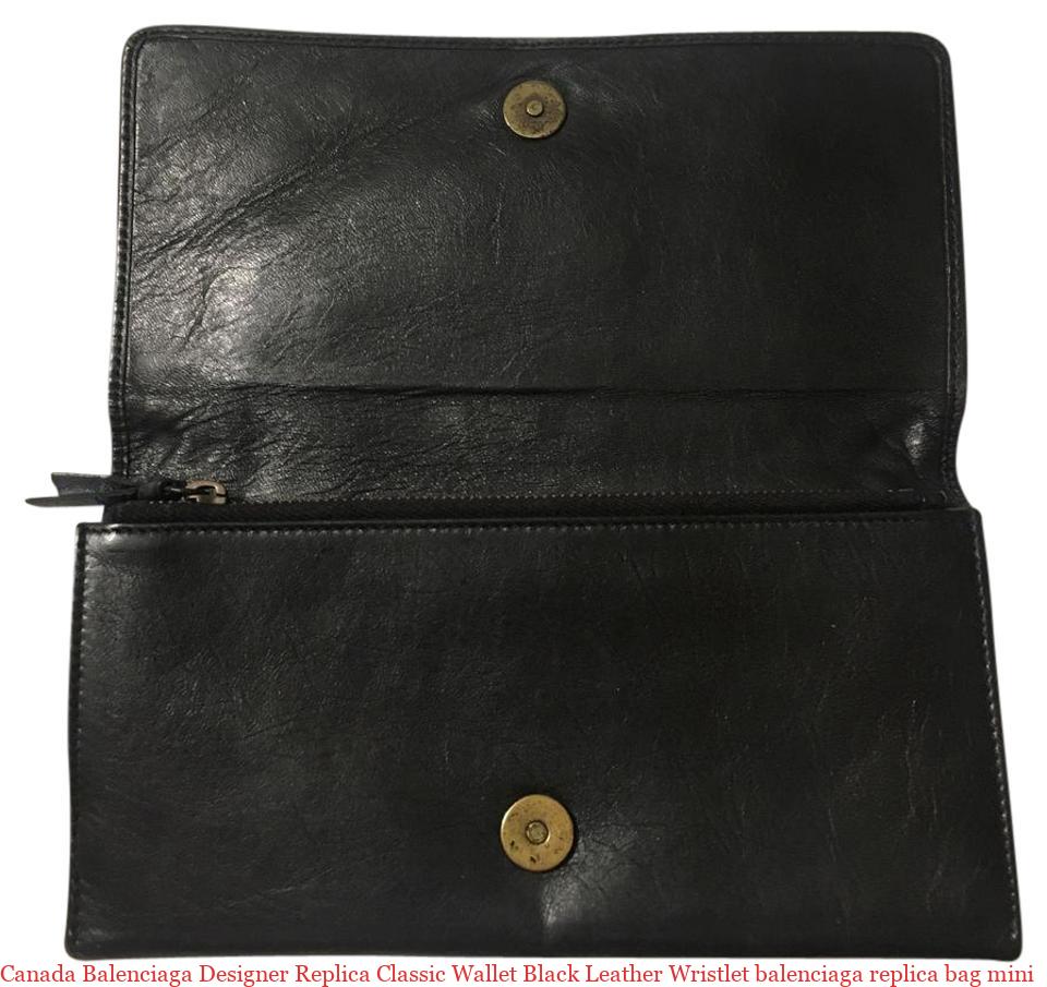 Canada Balenciaga Designer Replica Classic Wallet Black Leather Wristlet balenciaga replica bag ...